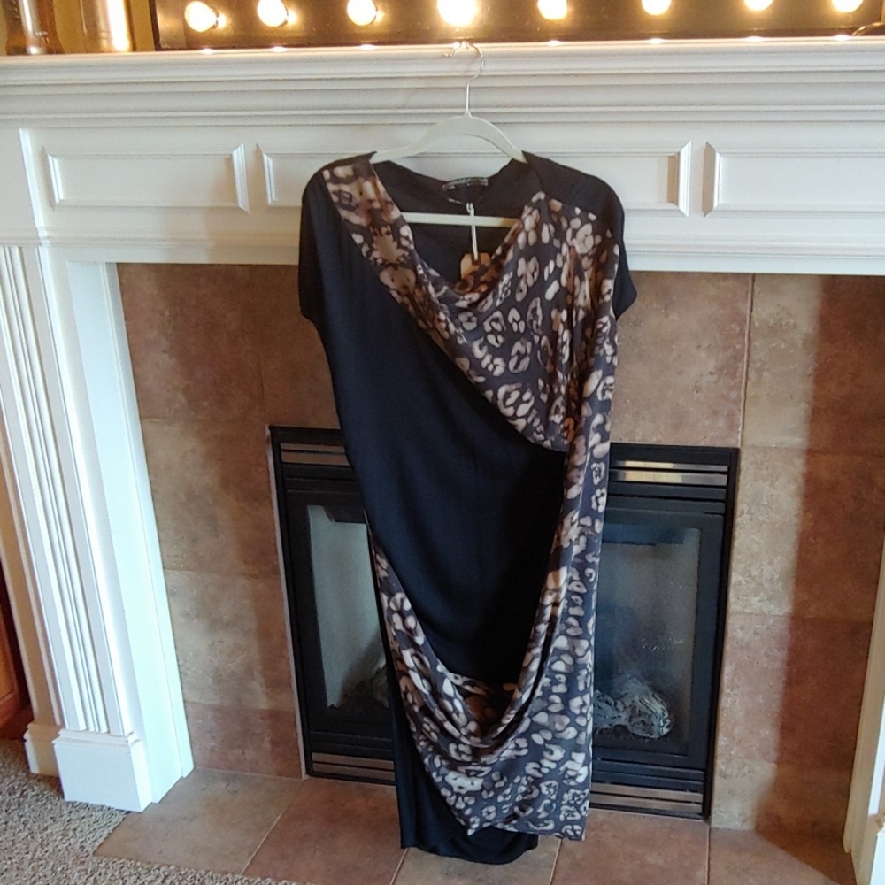 All Saints Brown/Black Spitalfields Cocktail Dress